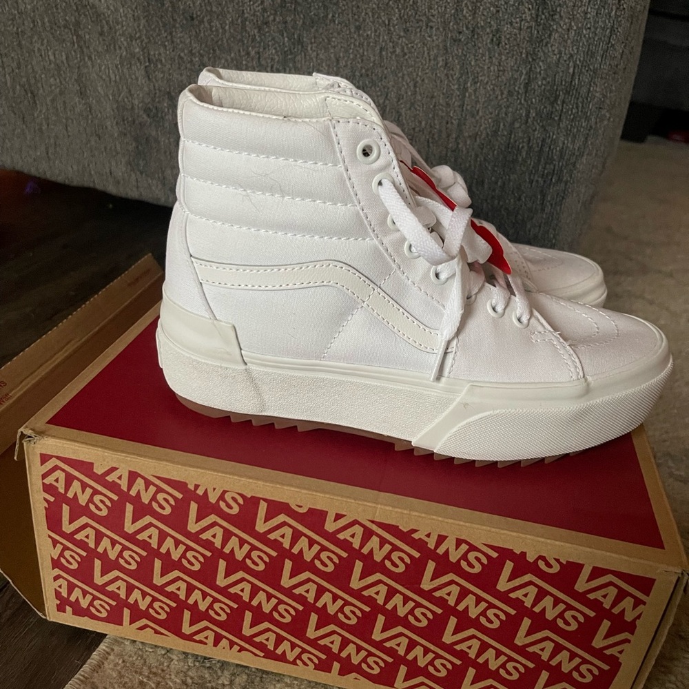 Vans white stacked sneakers